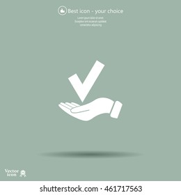 confirm icons; vector illustration. Flat design style