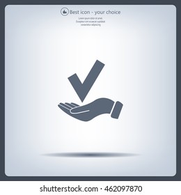 confirm icons; vector illustration. Flat design style