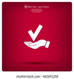 confirm icons; vector illustration. Flat design style