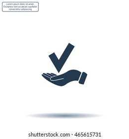 confirm icons; vector illustration. Flat design style