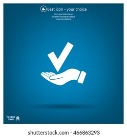 confirm icons; vector illustration. Flat design style