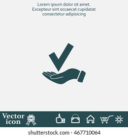 confirm icons; vector illustration. Flat design style