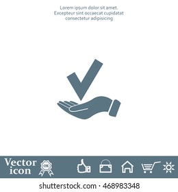 confirm icons; vector illustration. Flat design style