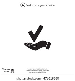 confirm icons; vector illustration. Flat design style