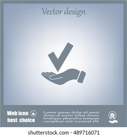 confirm icons; vector illustration. Flat design style