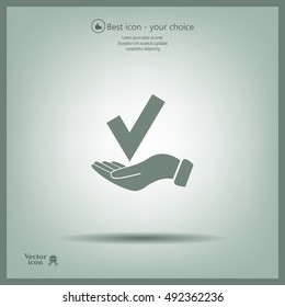 confirm icons; vector illustration. Flat design style