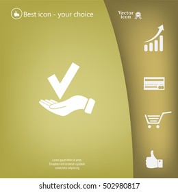 confirm icons; vector illustration. Flat design style
