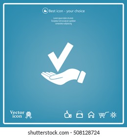 confirm icons; vector illustration. Flat design style