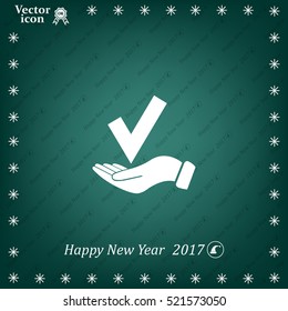 confirm icons; vector illustration. Flat design style