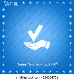 confirm icons; vector illustration. Flat design style