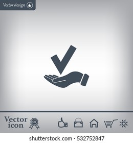 confirm icons; vector illustration. Flat design style