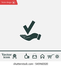 confirm icons; vector illustration. Flat design style