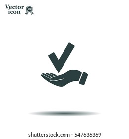confirm icons; vector illustration. Flat design style