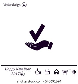 confirm icons; vector illustration. Flat design style