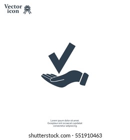 confirm icons; vector illustration. Flat design style