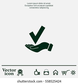 confirm icons; vector illustration. Flat design style