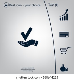 confirm icons; vector illustration. Flat design style