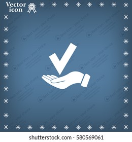 confirm icons; vector illustration. Flat design style
