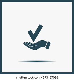 confirm icons; vector illustration. Flat design style