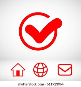 Confirm icons; vector illustration. Flat design style