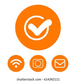 Confirm icons; vector illustration. Flat design style