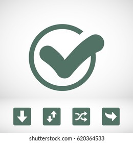 Confirm icons; vector illustration. Flat design style