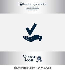 confirm icons; vector illustration. Flat design style
