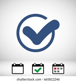 Confirm icons; vector illustration. Flat design style