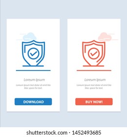 Confirm, Protection, Security, Secure  Blue and Red Download and Buy Now web Widget Card Template