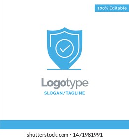 Confirm, Protection, Security, Secure Blue Solid Logo Template. Place for Tagline