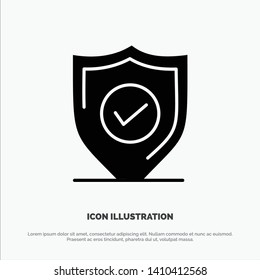 Confirm, Protection, Security, Secure solid Glyph Icon vector
