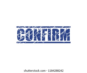 Confirm stamp blue
