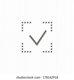 Confirm symbol stylish grey lined design checkbox illustration