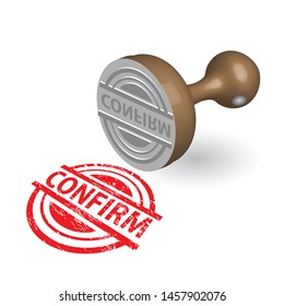 confirm vintage rubber stamp, vector illustration 
