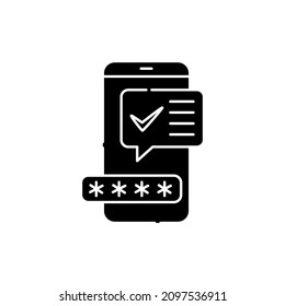 Confirmation by phone color line icon. Isolated vector element. Outline pictogram for web page, mobile app, promo
