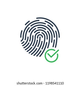 confirmation fingerprint security icon and vector