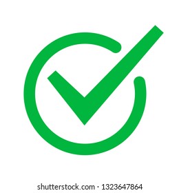 Confirmation Green Check Mark Pictogram Okey Stock Vector (Royalty Free ...