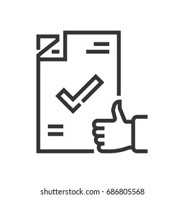Confirmation icon, part of the square icons, business elements icon set. The illustration is a vector, editable stroke, thirty-two by thirty-two matrix grid, pixel perfect file.