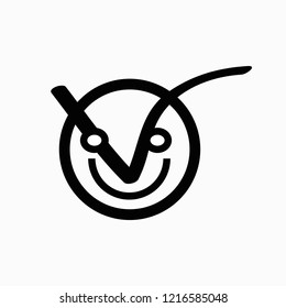 Confirmation icon with a smile