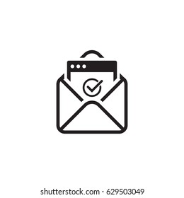 Confirmation Letter Icon. Business And Finance. Isolated Illustration. Envelope With Confirmation Letter.