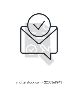 Confirmation Letter Line Icon. Simple Element Illustration. Confirmation Letter Concept Outline Symbol Design.