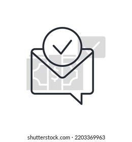 Confirmation Letter Line Icon. Simple Element Illustration. Confirmation Letter Concept Outline Symbol Design.