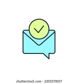 Confirmation Letter Line Icon. Simple Element Illustration. Confirmation Letter Concept Outline Symbol Design.