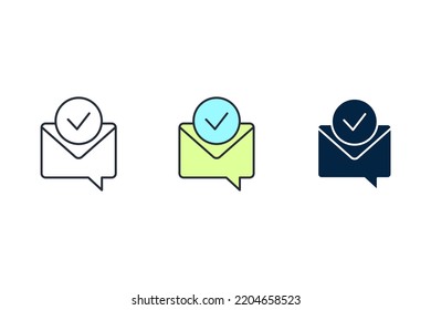 Confirmation Letter Line Icon. Simple Element Illustration. Confirmation Letter Concept Outline Symbol Design.