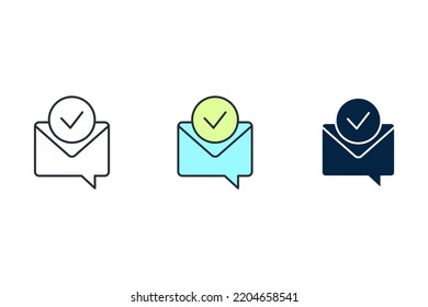 Confirmation Letter Line Icon. Simple Element Illustration. Confirmation Letter Concept Outline Symbol Design.