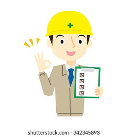 Confirmation OK of man worker