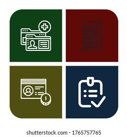 conjunto de iconos simples de confirmación. Contiene iconos como Cuenta, Lista, Listo, que se pueden usar para web, móvil y logotipo