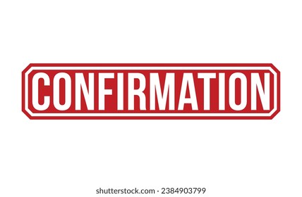 Sello de goma roja sello de confirmación sobre fondo blanco. Signo de marca de confirmación. Sello de confirmación.