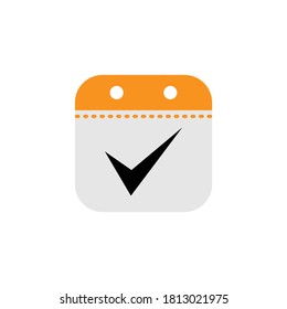 Designvorlage für bestätigtes Kalendersymbol