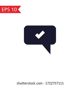 Icono de chat confirmado Símbolo de signo del vector